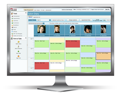 This is the Intersalon salon software online booking system